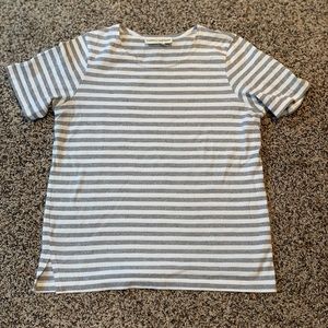 White & Grey Striped T-shirt